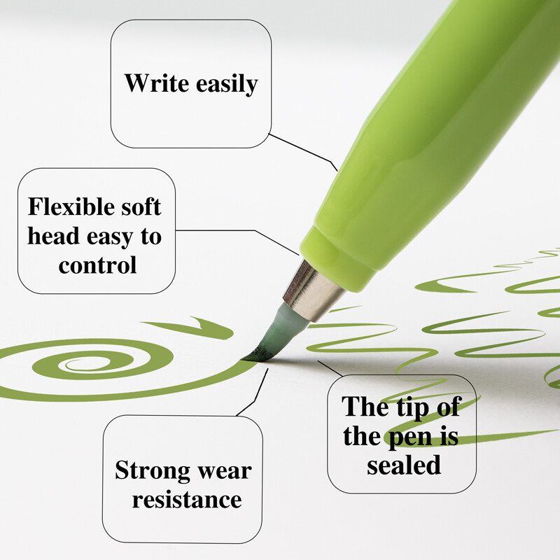 6 buc. Pixuri de marcare cu vârf de perie moale Markere de artist Vârf flexibil, culori asortate pentru jurnal, scris de mână, desen de caligrafie