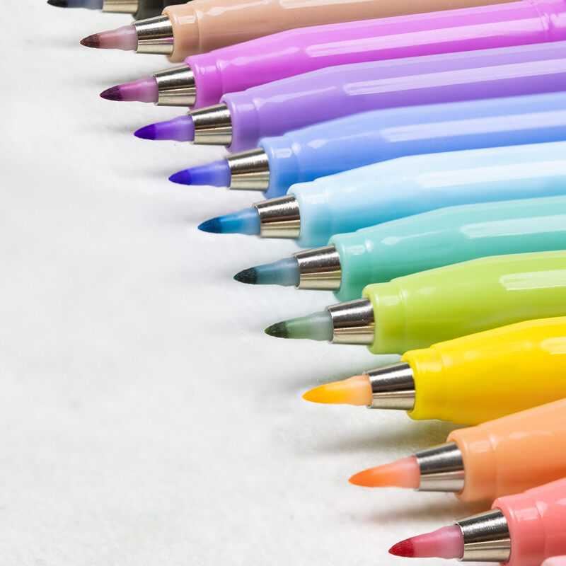 6 buc. Pixuri de marcare cu vârf de perie moale Markere de artist Vârf flexibil, culori asortate pentru jurnal, scris de mână, desen de caligrafie