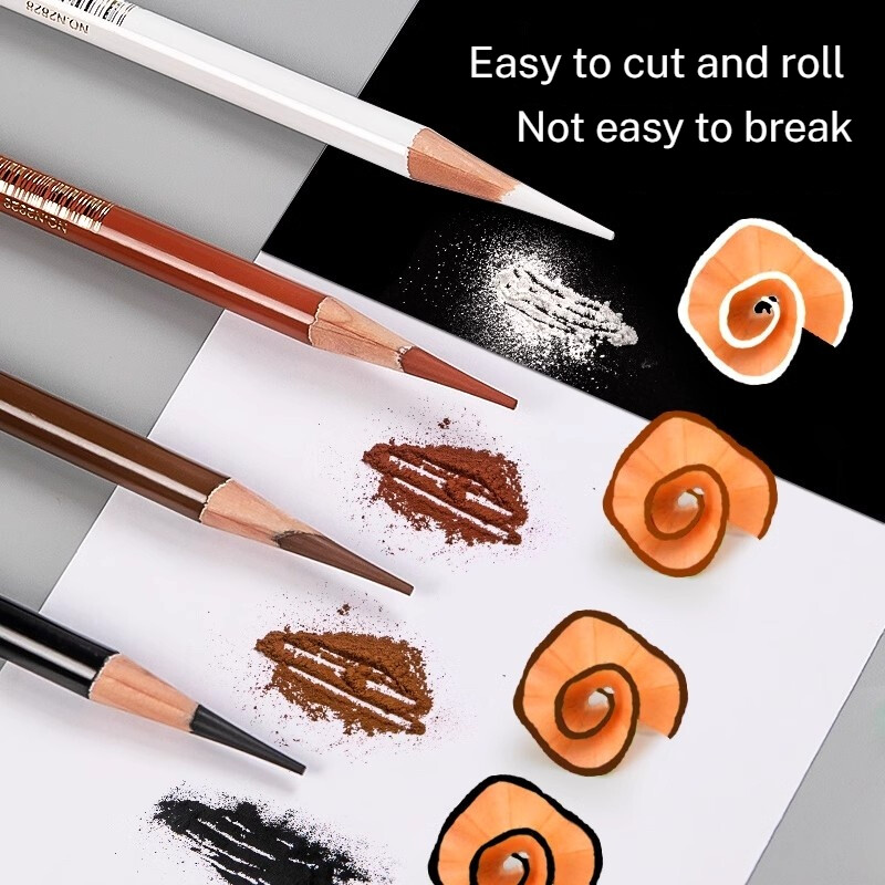 Karbonska olovka Profesionalna bijela ugljena olovka za isticanje bijela/crna/smeđa boja Karbonska olovka za crtanje Art alati