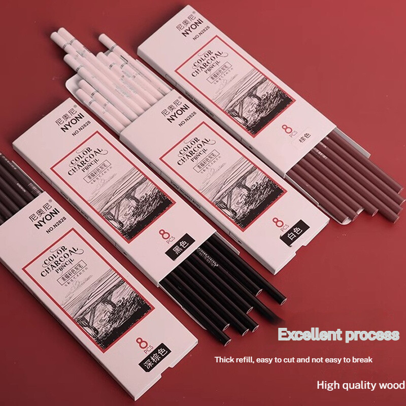 Karbonska olovka Profesionalna bijela ugljena olovka za isticanje bijela/crna/smeđa boja Karbonska olovka za crtanje Art alati