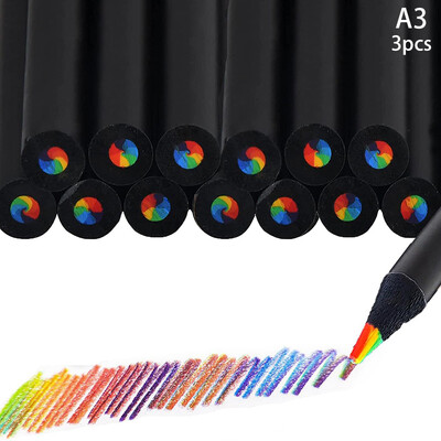 3/5 бр. 7 цвята Моливи с градиент на дъгата Моливи с джъмбо цвят Многоцветни моливи за изкуство, рисуване, оцветяване, скициране