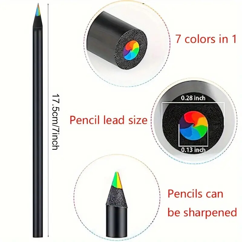 12kom/Set Kawaii Rainbow Pencil Bojice s koncentričnim gradijentom u 7 boja Dječji dar Olovke u boji Umjetnička slika Crtanje Pribor