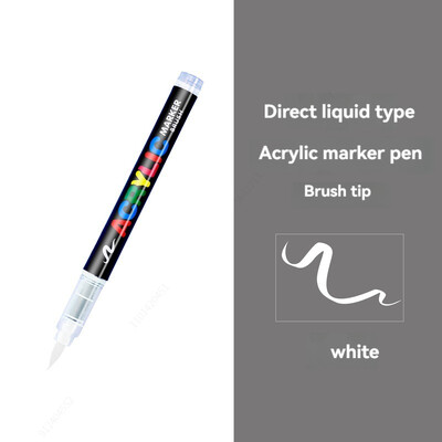 1Pc Boje Akrilne olovke Markeri Markeri s vrhom četke Boja za slikanje na kamenu Drvo Platno Kamen, staklo Božićni DIY rukotvorini