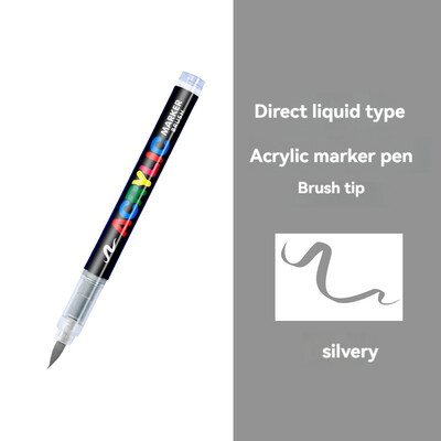 1Pc Boje Akrilne olovke Markeri Markeri s vrhom četke Boja za slikanje na kamenu Drvo Platno Kamen, staklo Božićni DIY rukotvorini