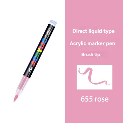 1Pc Boje Akrilne olovke Markeri Markeri s vrhom četke Boja za slikanje na kamenu Drvo Platno Kamen, staklo Božićni DIY rukotvorini