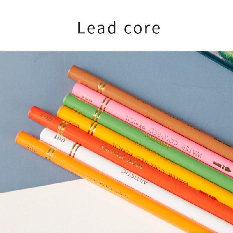 12/24 vnt/dėžutė Spalvotų pieštukų rinkinys Metalinė dėžutė Piešimas Profesionalus grafito spalvos medžio pieštukai Mokykliniai meno reikmenys Kanceliarinės prekės
