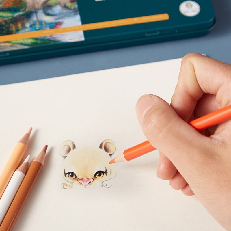 12/24 vnt/dėžutė Spalvotų pieštukų rinkinys Metalinė dėžutė Piešimas Profesionalus grafito spalvos medžio pieštukai Mokykliniai meno reikmenys Kanceliarinės prekės