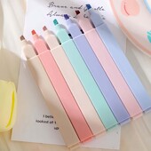 6Pcs Soft Tip Highlighters Pen Art Drawing Graffiti Marker Pen Šarena fluorescentna olovka Studentski pribor Školski pribor