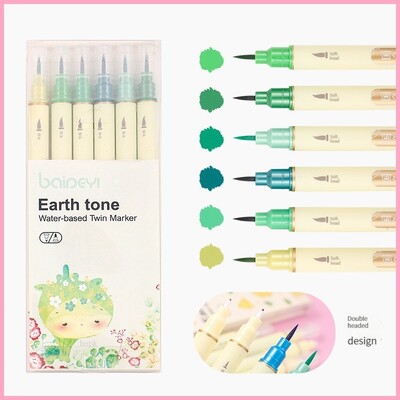 30 цвята маркери с двоен връх, фини линии и акварелни четки за художествено скициране, калиграфия или дневници, рисуване, оцветяване