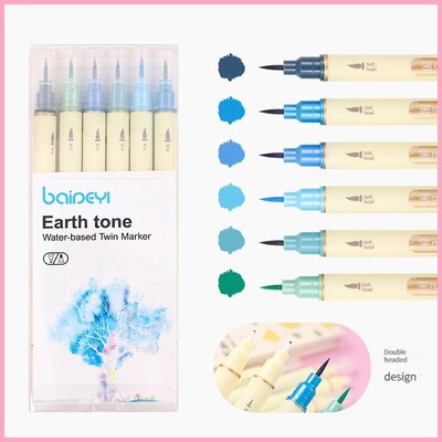 30 цвята маркери с двоен връх, фини линии и акварелни четки за художествено скициране, калиграфия или дневници, рисуване, оцветяване