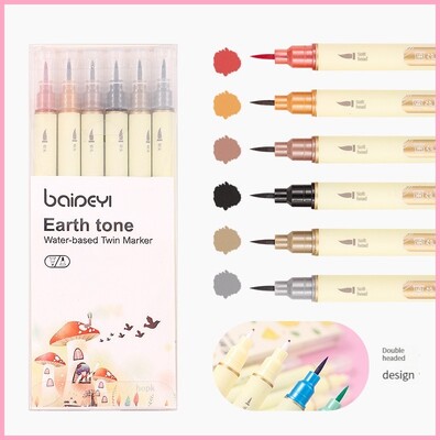 30 цвята маркери с двоен връх, фини линии и акварелни четки за художествено скициране, калиграфия или дневници, рисуване, оцветяване