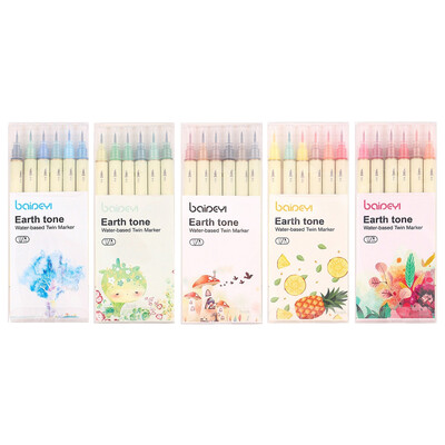 30 цвята маркери с двоен връх, фини линии и акварелни четки за художествено скициране, калиграфия или дневници, рисуване, оцветяване