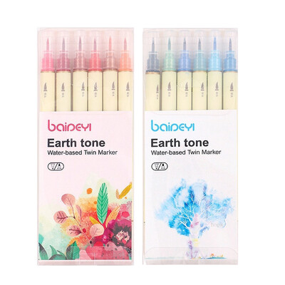 30 цвята маркери с двоен връх, фини линии и акварелни четки за художествено скициране, калиграфия или дневници, рисуване, оцветяване