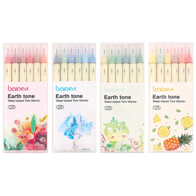 30 цвята маркери с двоен връх, фини линии и акварелни четки за художествено скициране, калиграфия или дневници, рисуване, оцветяване