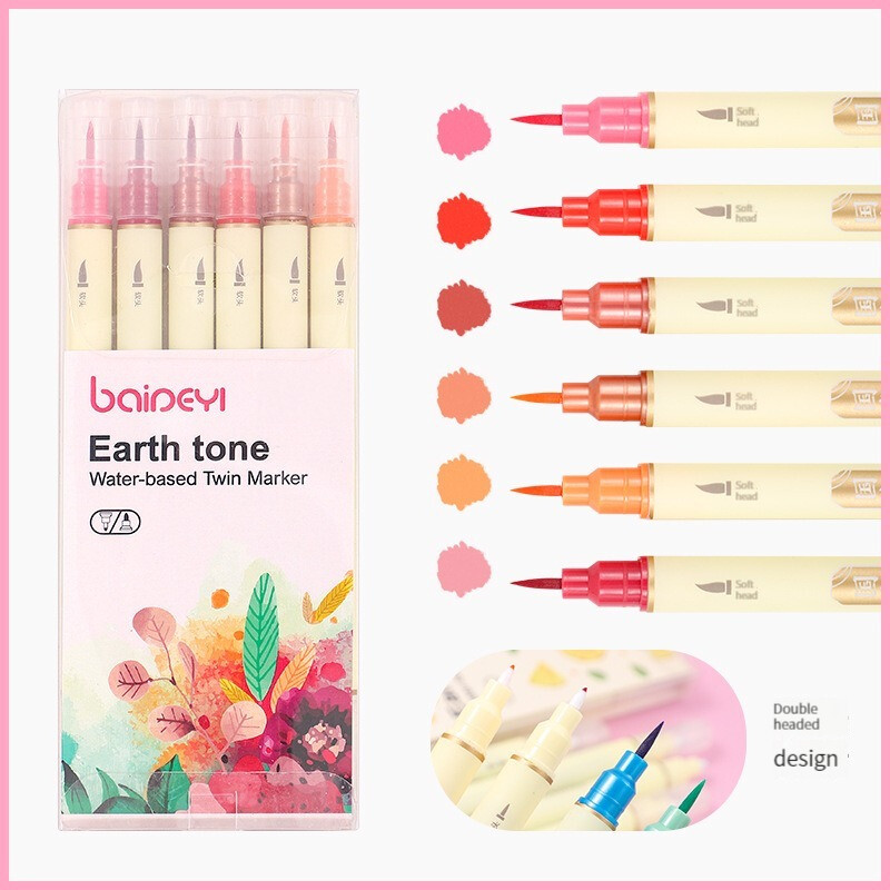 30 цвята маркери с двоен връх, фини линии и акварелни четки за художествено скициране, калиграфия или дневници, рисуване, оцветяване