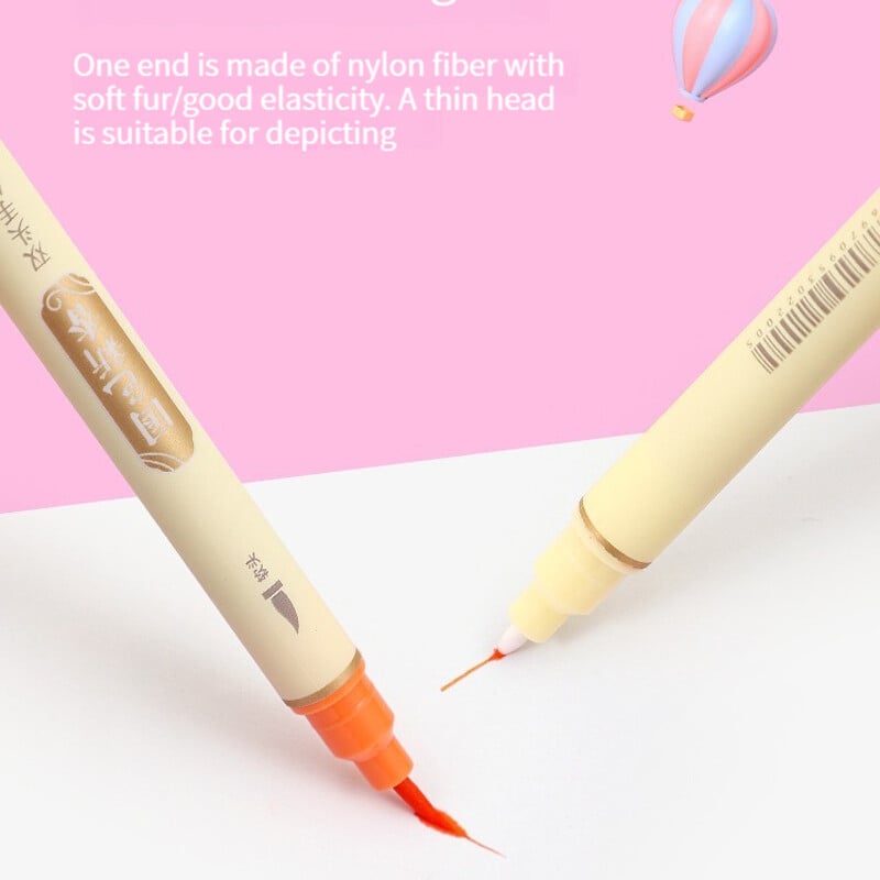 30 цвята маркери с двоен връх, фини линии и акварелни четки за художествено скициране, калиграфия или дневници, рисуване, оцветяване