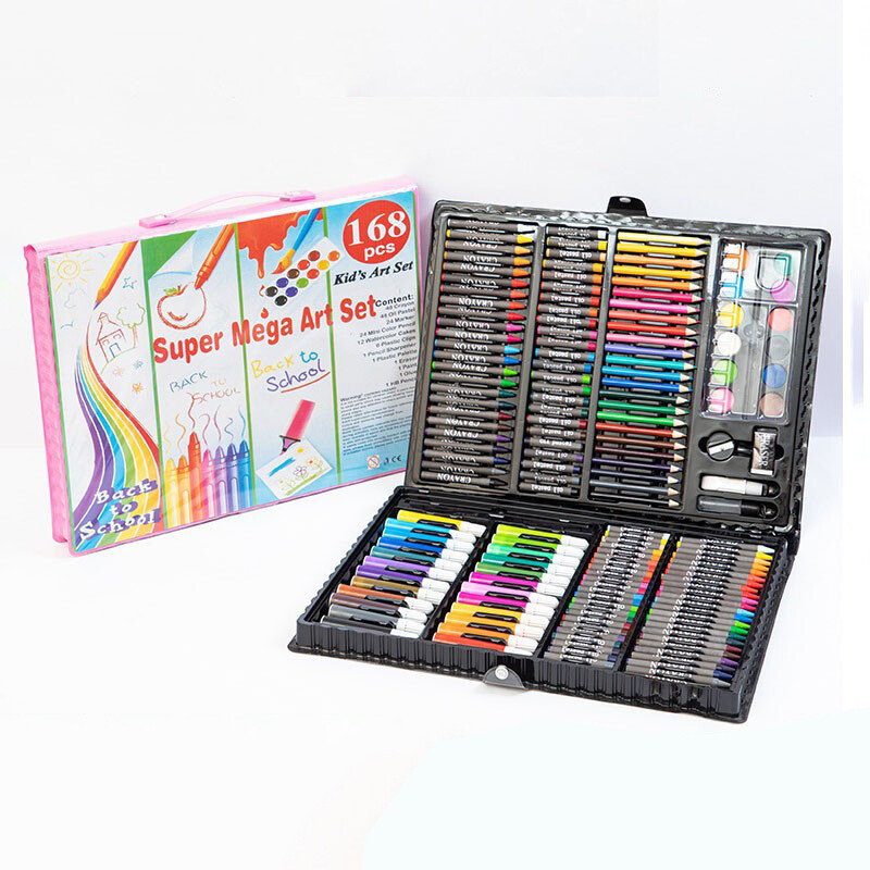 Dječja olovka za crtanje od 168 komada Set za umjetničko slikanje Olovke u boji za crtanje Bojice Uljni štapić Gouache Pigment za crtanje u boji