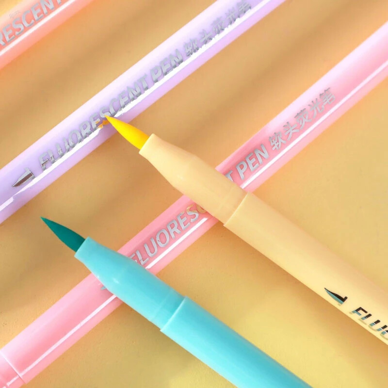6 boja Meki kist Fluorescentne olovke Set pastelnih markera Set četkica Art Color Highlighter Kaligrafske olovke Pribor za pisanje