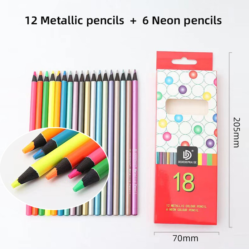 Metalne olovke u boji u 12 boja Crtanje Skiciranje Zlatni set olovaka od mekog drveta za studentsku profesiju Likovni pribor