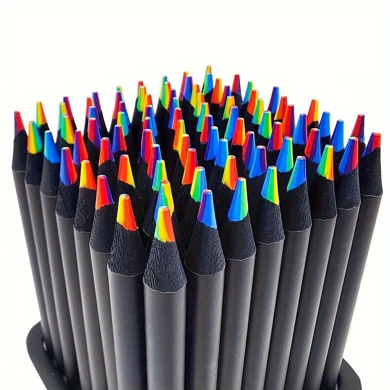 12Pcs Kawaii Rainbow Pencil Bojice s koncentričnim gradijentom u 7 boja Dječji dar Olovke u boji Umjetničke slike Crtanje Pribor