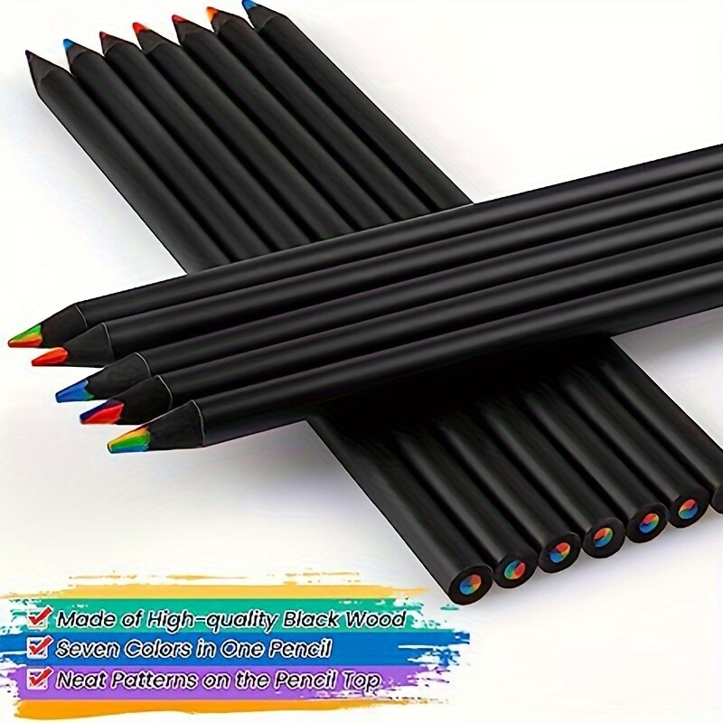 12Pcs Kawaii Rainbow Pencil Bojice s koncentričnim gradijentom u 7 boja Dječji dar Olovke u boji Umjetničke slike Crtanje Pribor