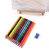 12 бр./кутия Цветни моливи Шестоъгълен прът с острилка Детски молив за рисуване Училищни канцеларски материали за писане