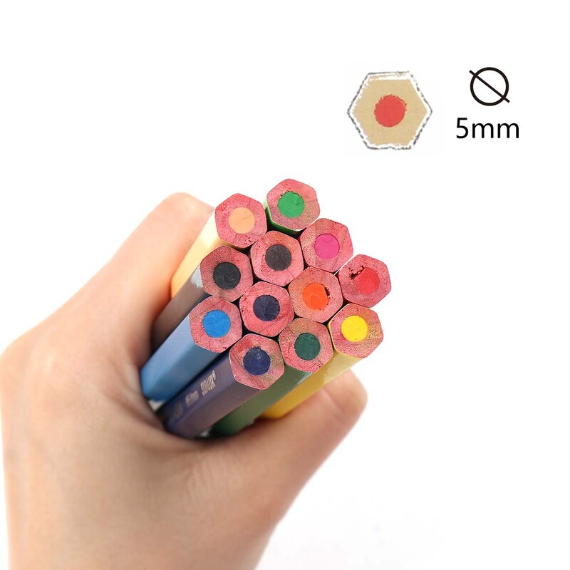 12 бр./кутия Цветни моливи Шестоъгълен прът с острилка Детски молив за рисуване Училищни канцеларски материали за писане