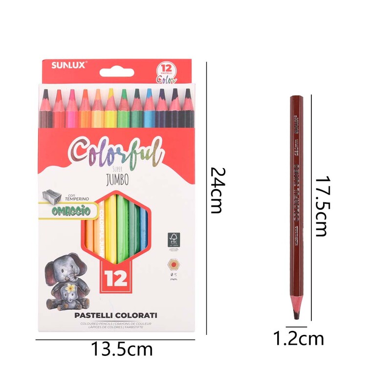 12 бр./кутия Цветни моливи Шестоъгълен прът с острилка Детски молив за рисуване Училищни канцеларски материали за писане