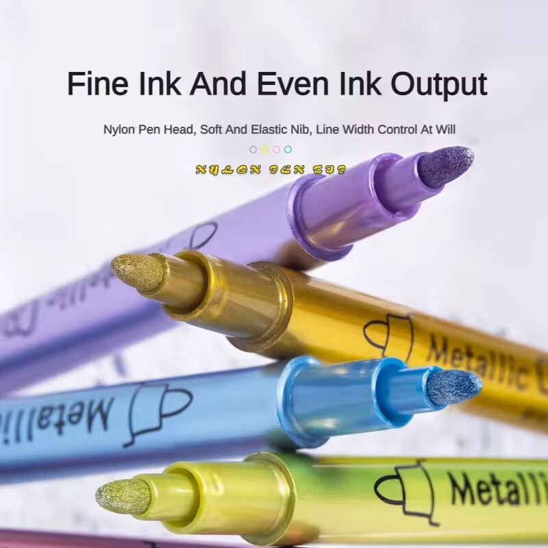 Metalni markeri u 12 boja, olovke, trajni umjetnički markeri za manga rukotvorine, spomenare, metalne kamene slike, papirnati pribor, školski pribor