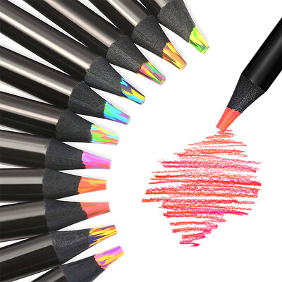 12 creioane colorate pentru pictură, desen pentru studenți, creioane curcubeu din lemn