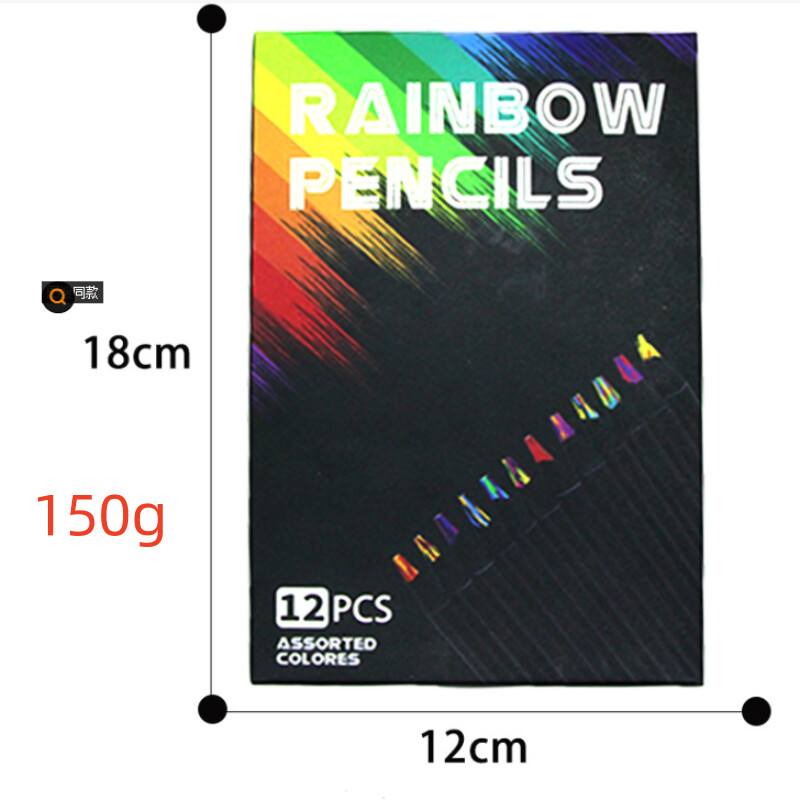 12 creioane colorate pentru pictură, desen pentru studenți, creioane curcubeu din lemn