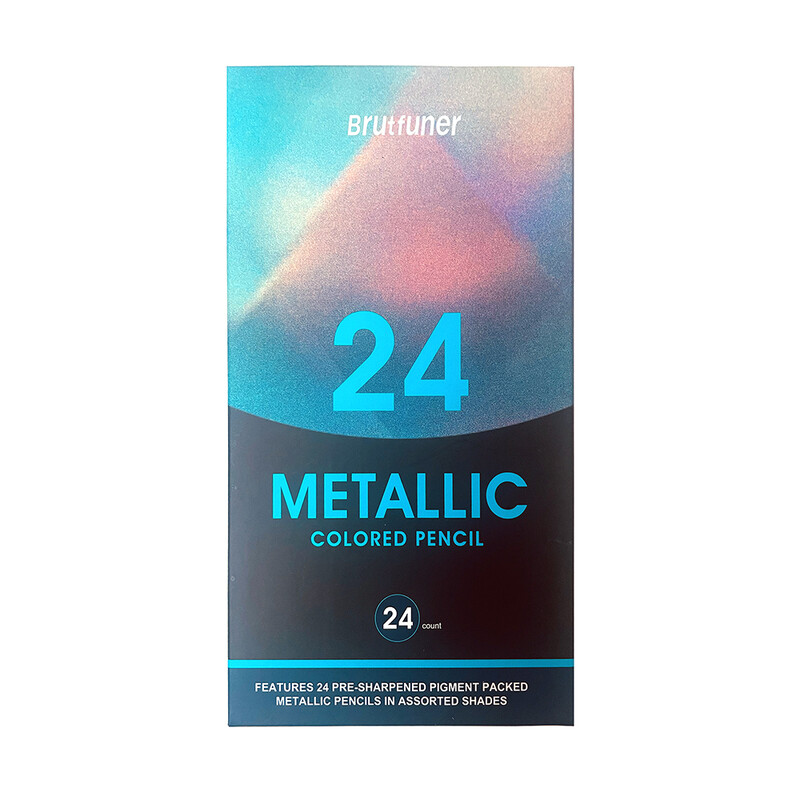 Brutfuner NEW 24Colors Metalik Olovke u boji Olovke za crtanje Set olovaka za skice Set mekanih olovaka za studente umjetnika Likovni pribor