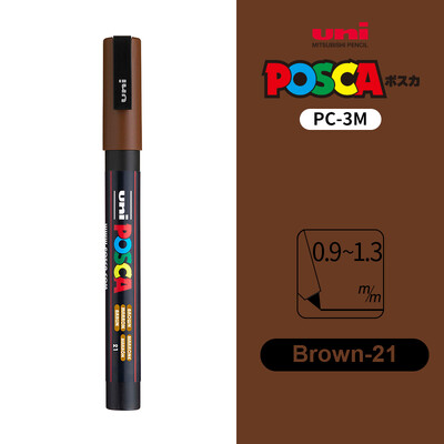 UNI POSCA Маркер Химикалка 12 цвята Акрилни Plumones Rotuladores PC-1M,3M,5M POP Писалка за плакат Боядисване на тъкани Маркери Художествена живопис 1PC