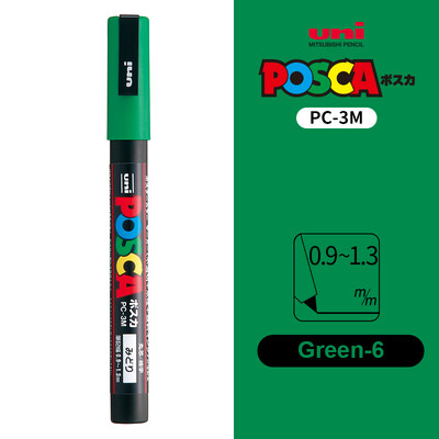 UNI POSCA Маркер Химикалка 12 цвята Акрилни Plumones Rotuladores PC-1M,3M,5M POP Писалка за плакат Боядисване на тъкани Маркери Художествена живопис 1PC