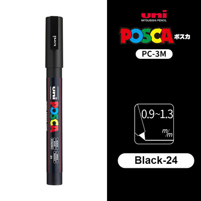 UNI POSCA Маркер Химикалка 12 цвята Акрилни Plumones Rotuladores PC-1M,3M,5M POP Писалка за плакат Боядисване на тъкани Маркери Художествена живопис 1PC