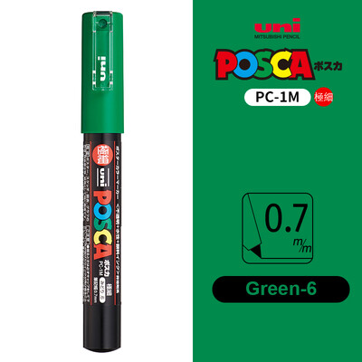 UNI POSCA Маркер Химикалка 12 цвята Акрилни Plumones Rotuladores PC-1M,3M,5M POP Писалка за плакат Боядисване на тъкани Маркери Художествена живопис 1PC