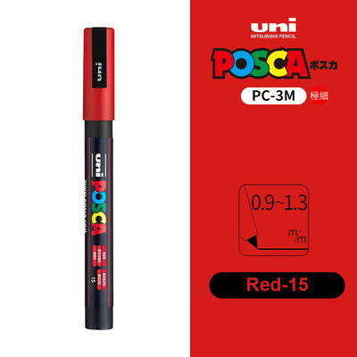 UNI POSCA Маркер Химикалка 12 цвята Акрилни Plumones Rotuladores PC-1M,3M,5M POP Писалка за плакат Боядисване на тъкани Маркери Художествена живопис 1PC