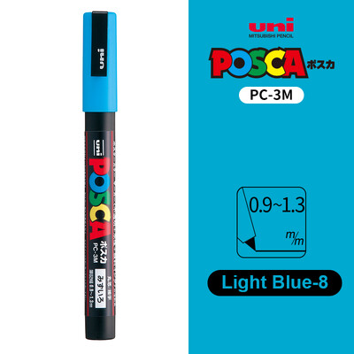 UNI POSCA Маркер Химикалка 12 цвята Акрилни Plumones Rotuladores PC-1M,3M,5M POP Писалка за плакат Боядисване на тъкани Маркери Художествена живопис 1PC