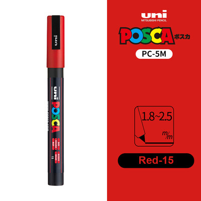 UNI POSCA Маркер Химикалка 12 цвята Акрилни Plumones Rotuladores PC-1M,3M,5M POP Писалка за плакат Боядисване на тъкани Маркери Художествена живопис 1PC