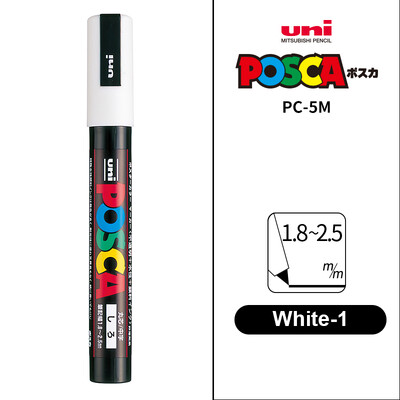 UNI POSCA Маркер Химикалка 12 цвята Акрилни Plumones Rotuladores PC-1M,3M,5M POP Писалка за плакат Боядисване на тъкани Маркери Художествена живопис 1PC