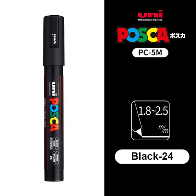 UNI POSCA Маркер Химикалка 12 цвята Акрилни Plumones Rotuladores PC-1M,3M,5M POP Писалка за плакат Боядисване на тъкани Маркери Художествена живопис 1PC