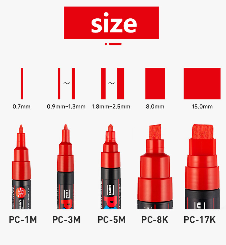 UNI POSCA Marker Pen 12 Spalva Akrilo Plumones Rotuladores PC-1M,3M,5M POP Plakatas Rašiklis Audinys Dažų Žymekliai Meninė Tapyba 1Vnt.