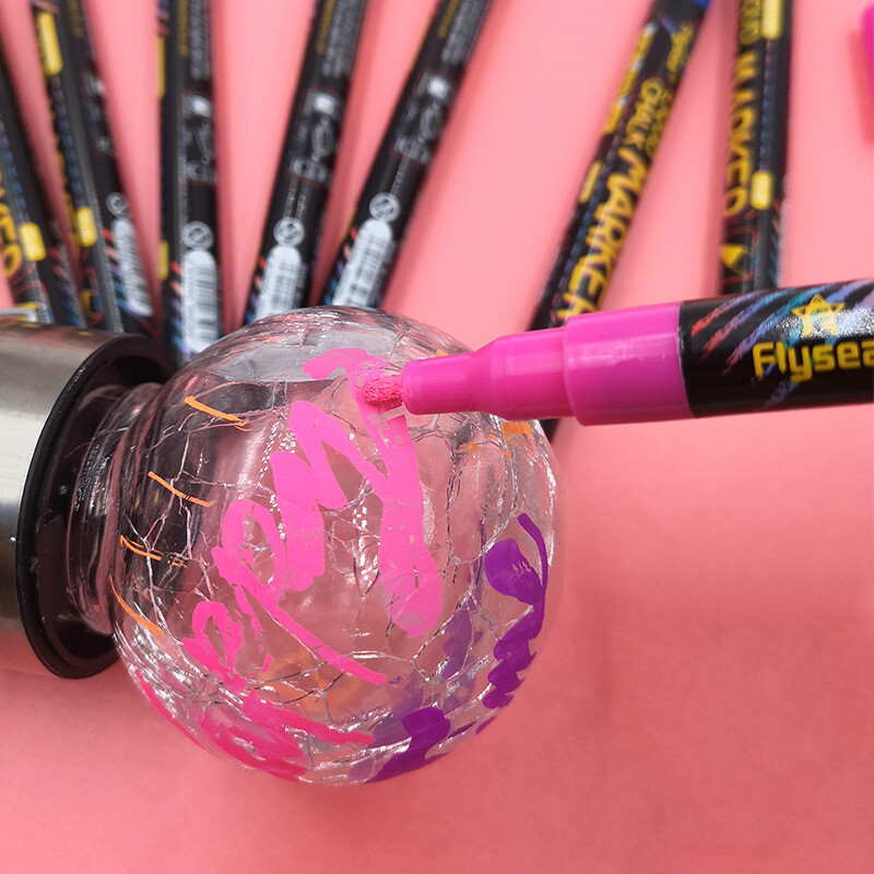 8 tk Vedelad kriidimarkerid - pestavad ja märjalt kustutatavad kriidist valmistatud pliiatsid tahvlile tahvlile lambipirni klaasakna grafiti kunst