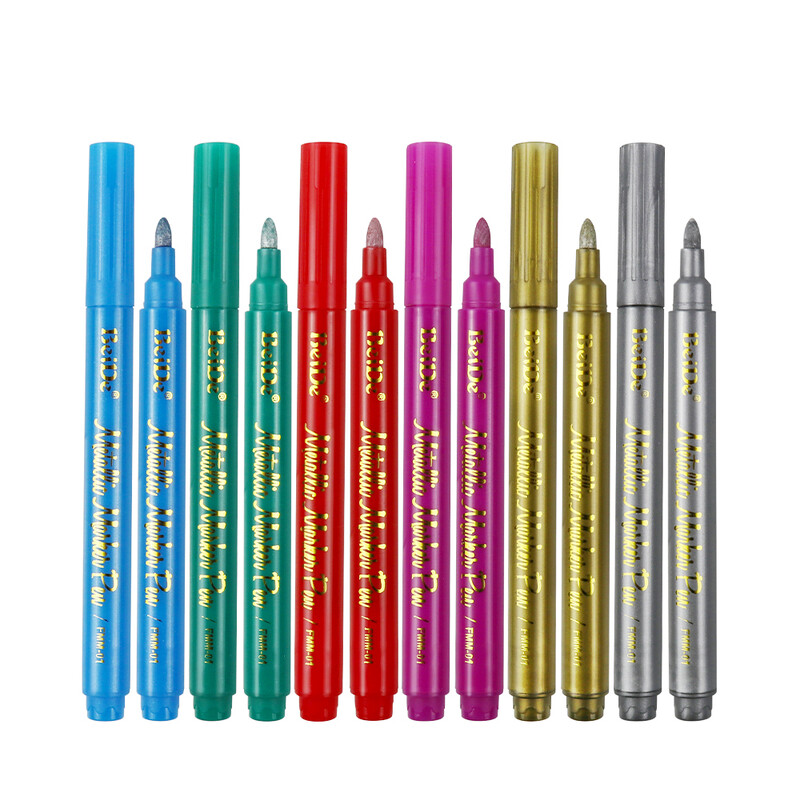 6/8tk metallist värvi markerpliiatsid Kuldse värviga püsivärviga pliiats paberist klaasist fotoalbumi meisterdamise kunsti maalimiseks