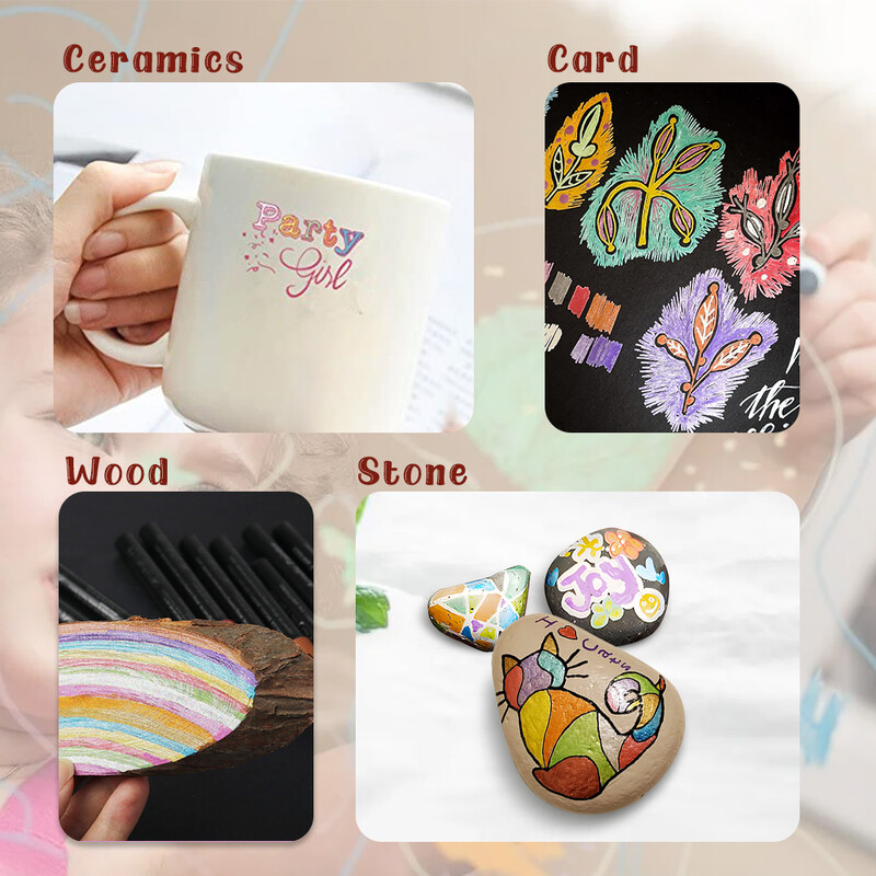 6/8tk metallist värvi markerpliiatsid Kuldse värviga püsivärviga pliiats paberist klaasist fotoalbumi meisterdamise kunsti maalimiseks