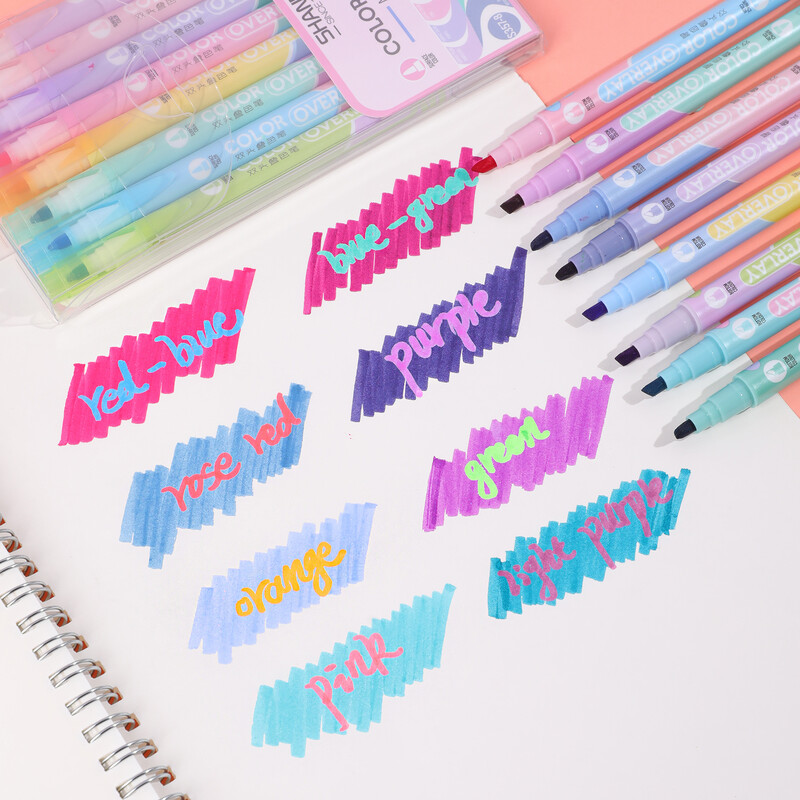 8 vnt. „Magic“ spalvas keičiantis dvipusis paryškinimo rašiklio rinkinys, mokinio dienoraščio iškarpų knygelė, tapyba „pasidaryk pats“, klasė ir biuras