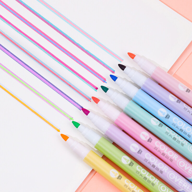 8 vnt. „Magic“ spalvas keičiantis dvipusis paryškinimo rašiklio rinkinys, mokinio dienoraščio iškarpų knygelė, tapyba „pasidaryk pats“, klasė ir biuras