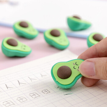 4pcs/Box Cute Cartoon Avocado Eraser Παιδικό παιχνίδι παζλ Assembled Eraser Student Award Stationery Χονδρική