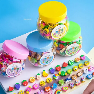 50 kom/set Slatka gumena gumica Kreativna životinja Voće Olovka Gumica Mini Kawaii pribor Uredski pribor za djecu i studente