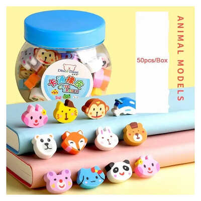 50 kom/set Slatka gumena gumica Kreativna životinja Voće Olovka Gumica Mini Kawaii pribor Uredski pribor za djecu i studente